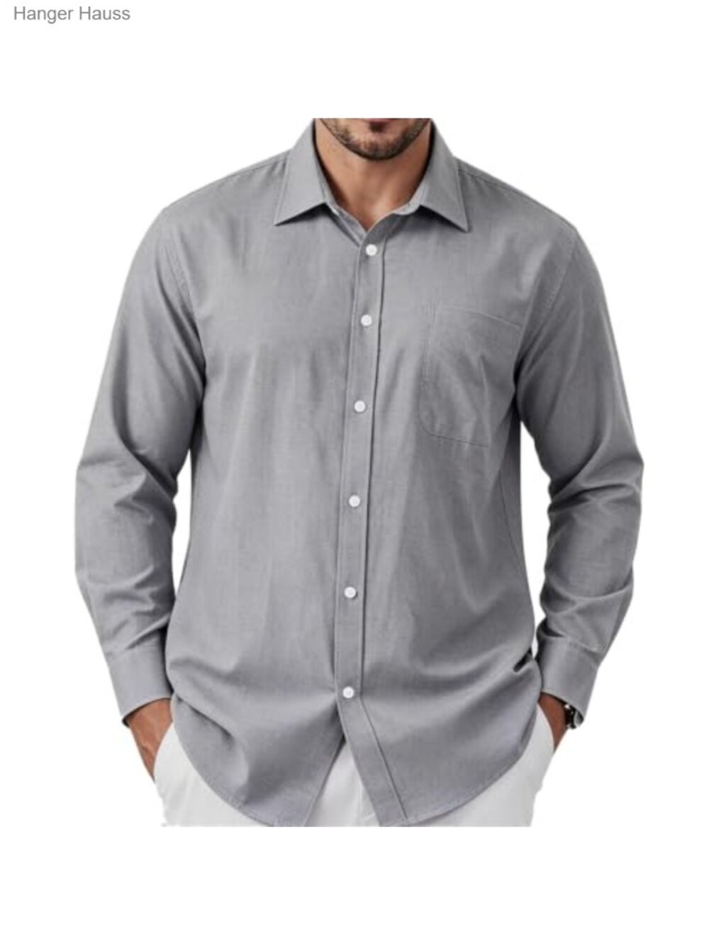 Men's Long Sleeve Oxford Button Down Dress Shirt Business Casual Office